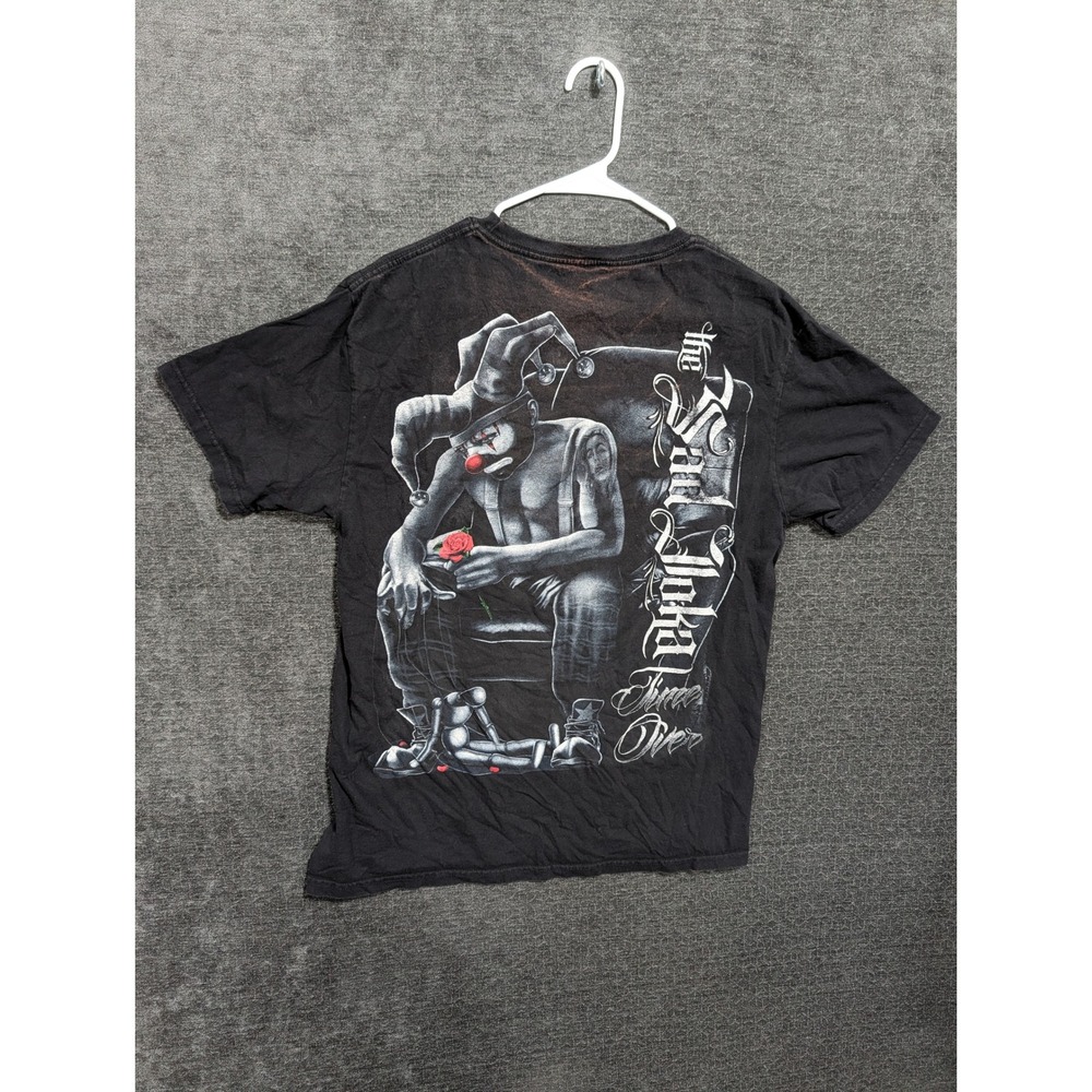 The Sad Joker Game Over Graphic T-Shirt Black Mens Large Streetwear Gothic Clown